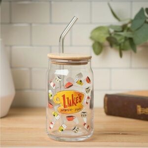 Gilmore Girls Cup Luke's Diner Glass Tumbler with Straw